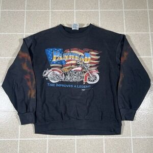 Vintage 90s Panhead Motorcycle Biker Sweatshirt Size XL Made In USA Harley David